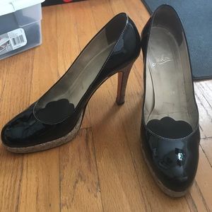 Patent leather cork heels